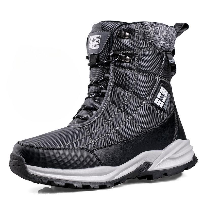 Men's Winter Fur One Padded Waterproof Cozy Warm Cold Lightweight Hiking Waterproof Non-slip High-top Snow Boots