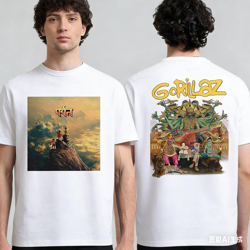 Gorillaz The Mountain Tshirt Mens and Womens Cotton Summer Clothes Hip Hop Fashion Short Sleeve Tshirt Streetwear Fan Gifts