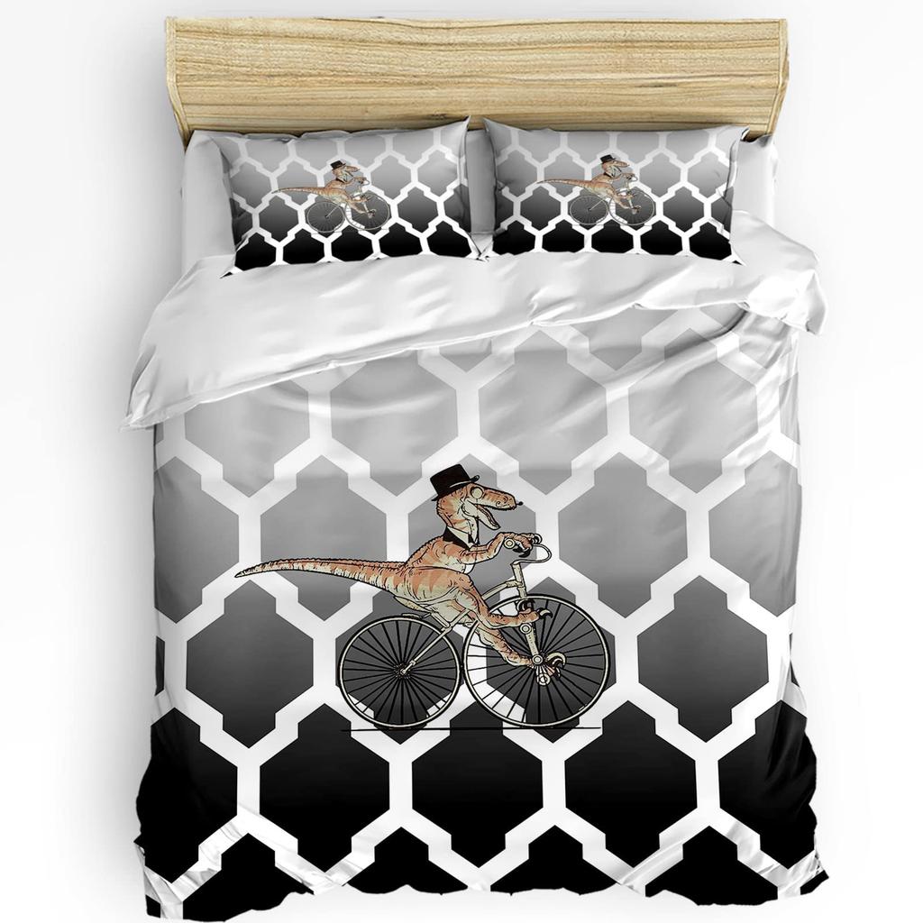 Turquoise Palm Tree Bedding Three-Piece Quilt Cover