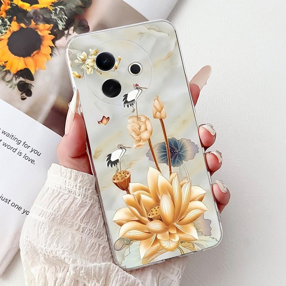 Case For Vivo Y39 Y300i 5G Cover V2436 V2444A New Fashion Flower Butterfly Soft Silicone Clear Cover For VivoY39 VivoY300i Funda