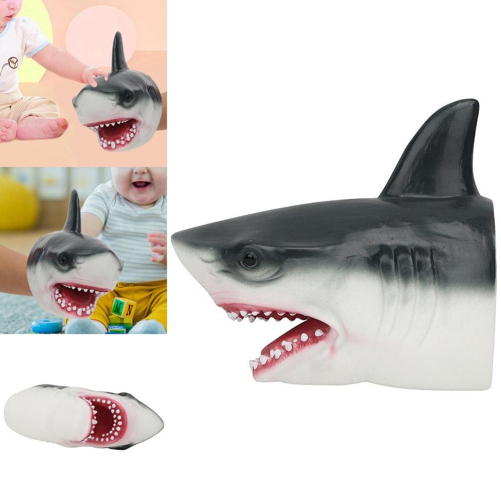 Премиальная плюшевая игрушка-рукавица в виде головы акулы для детей, безопасная и развивающая игра