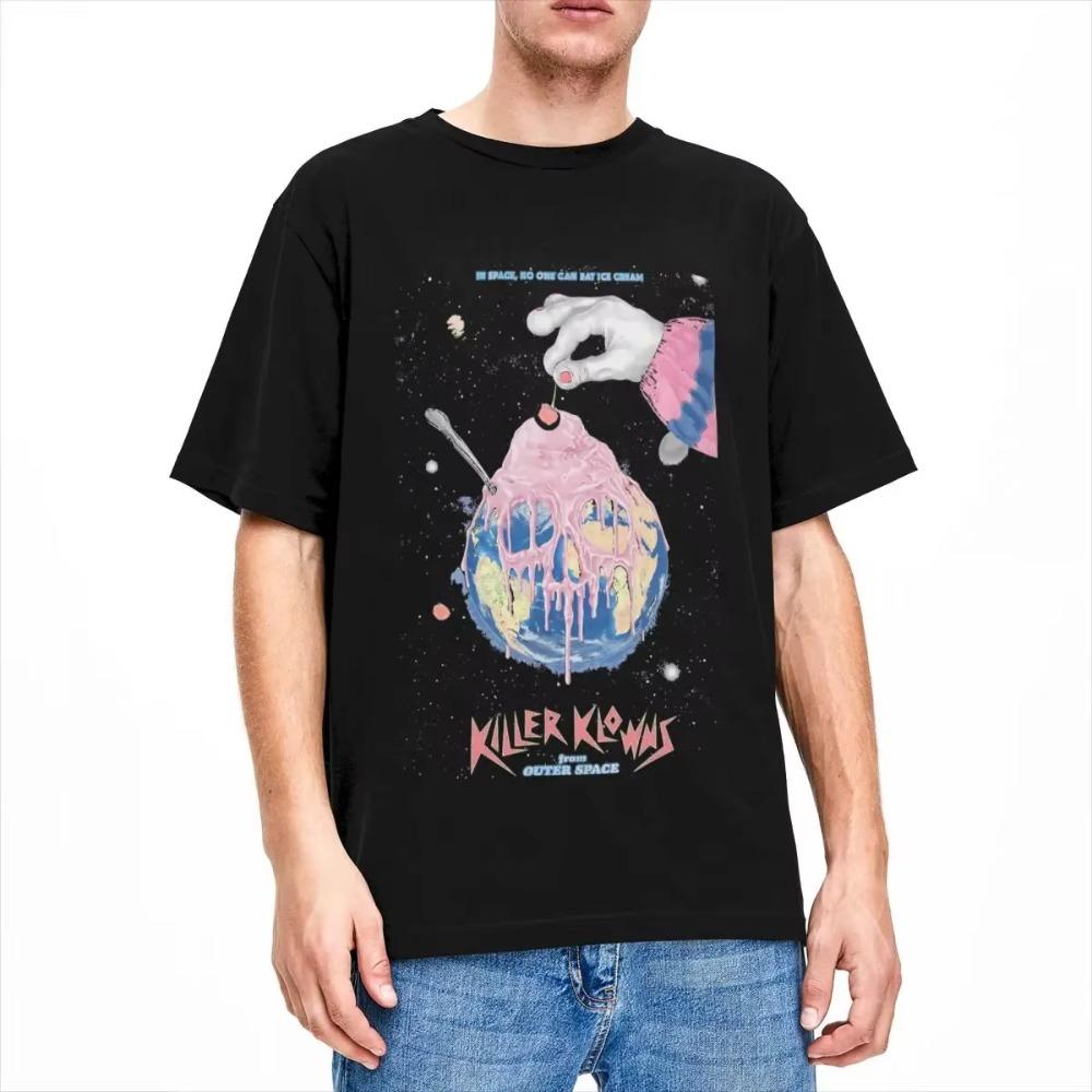 Летние футболки Killer Klowns From Outer Space Skull Sundae Мужские Женские Забавная футболка с мороженым Футболки с коротким рукавом