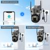 6K 12MP Wifi камера PTZ три экрана наружное автоматическое слежение ночное видение охранная система видеонаблюдения камера IP iCSee