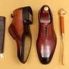 Деловые туфли-оксфорды, британские цветные туфли с острым носком, мужские туфли, на шнуровке, кожаные туфли ручной работы