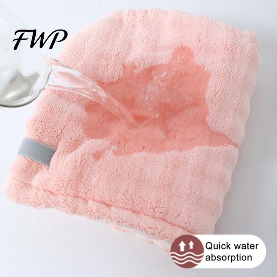 Absorbent Hair Drying Cap for Thick Coral Fleece Towel Wrap, Quick Dry, Anti Frizz Turban Towel, Fast Tool Hotel Use Wide Tail Large Shower Long Curly