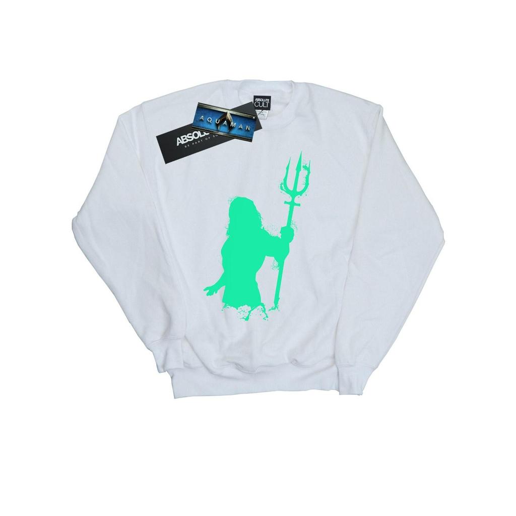DC Comics Mens Aquaman Aqua Silhouette Sweatshirt