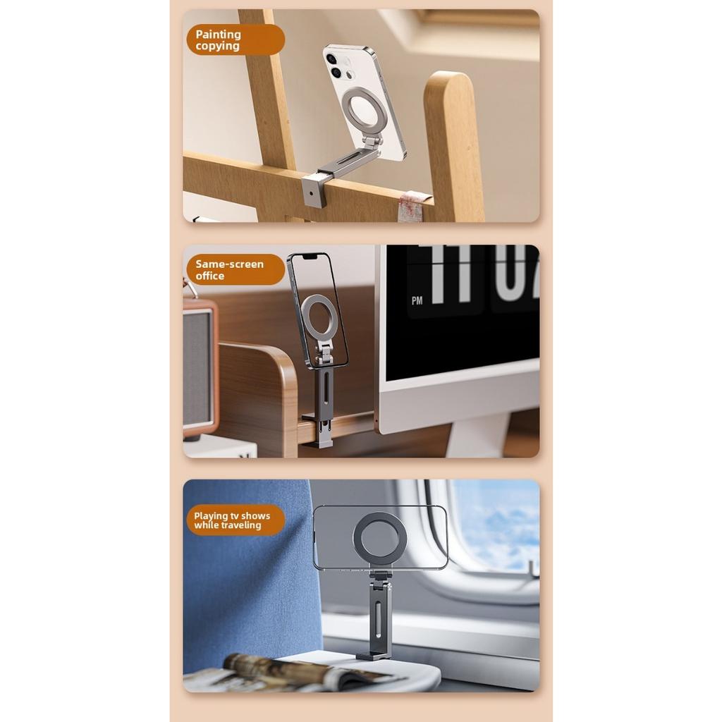 Multi Functional Magnetic Travel Airplane High-speed Rail Desktop Folding Adjustable Portable Phone Holder