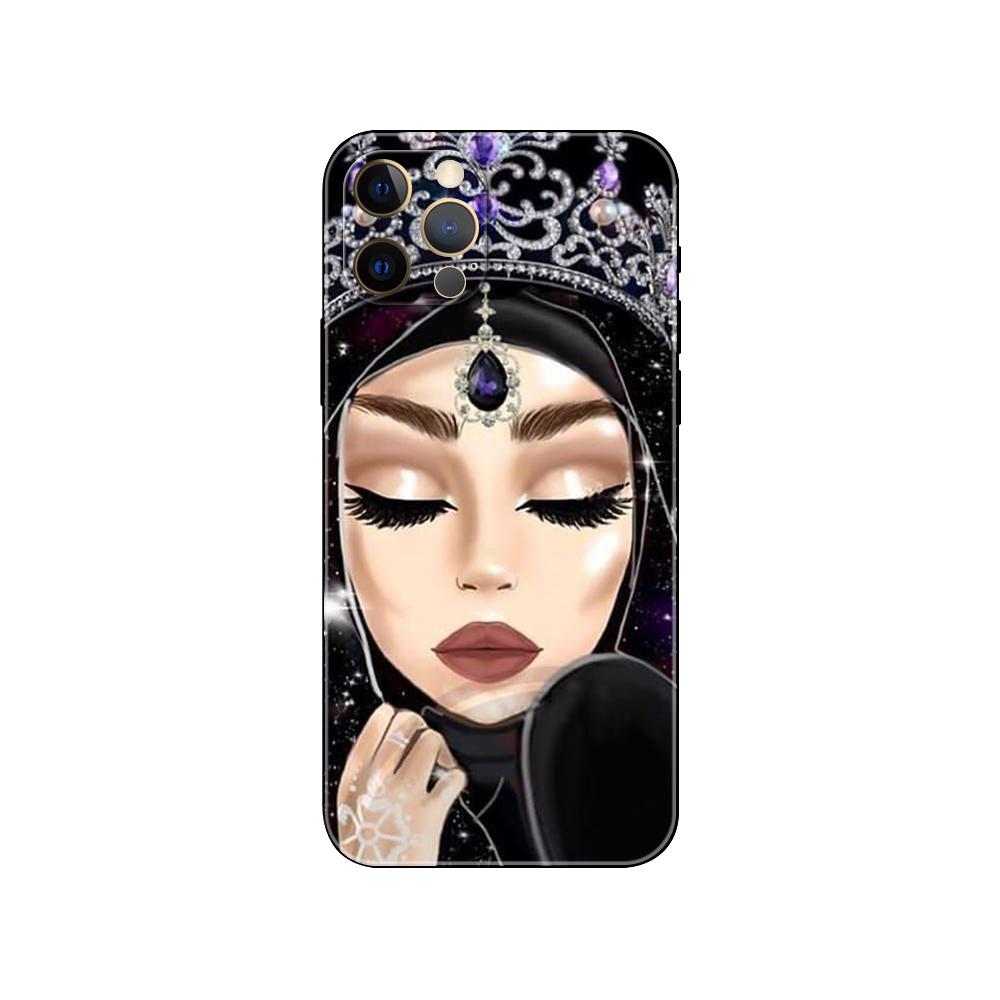 Чехол для телефона Hijab Face Muslim Islamic для iPhone 5 5s 2020se 6 6s 7 8 plus x 10 XR XS 11 12 13 mini pro MAX черная задняя крышка из ТПУ
