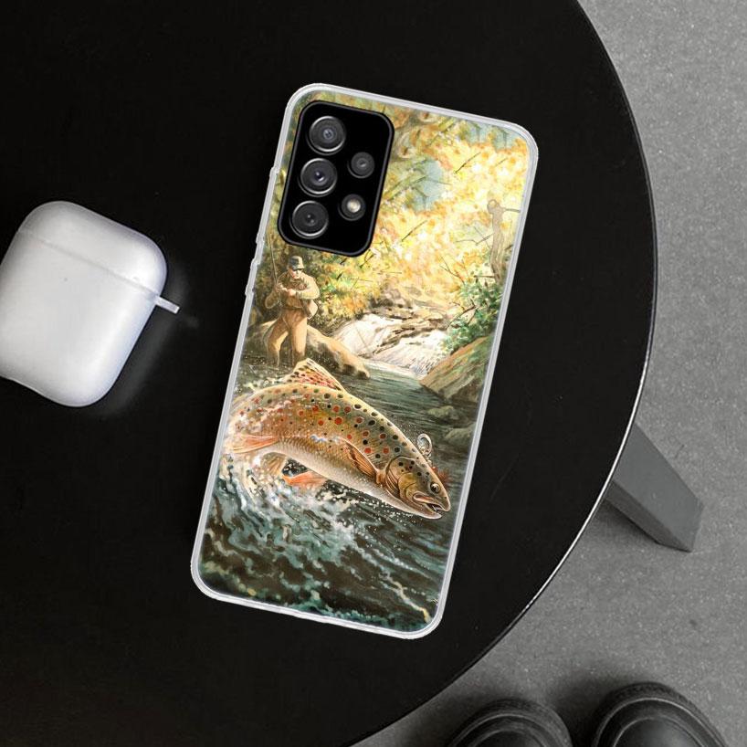 Hunting Fishing Man Phone Case for Samsung Galaxy A17 A16 A26 A36 A56 A57 A37 A15 A25 A35 A55 A14 A24 A34 A54 A13 A23 A33 A53 Ga