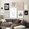Скандинавский абстрактный геометрический узор, холст, картина, черный, бежевый, настенные художественные фотографии, принт, линия Матисса, женский постер, современный домашний декор