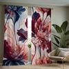 2 Pieces Vintage Peony Floral Print Curtains - Polyester Fabric, Machine Washable, Perfect for Living Room or Bedroom Decoration