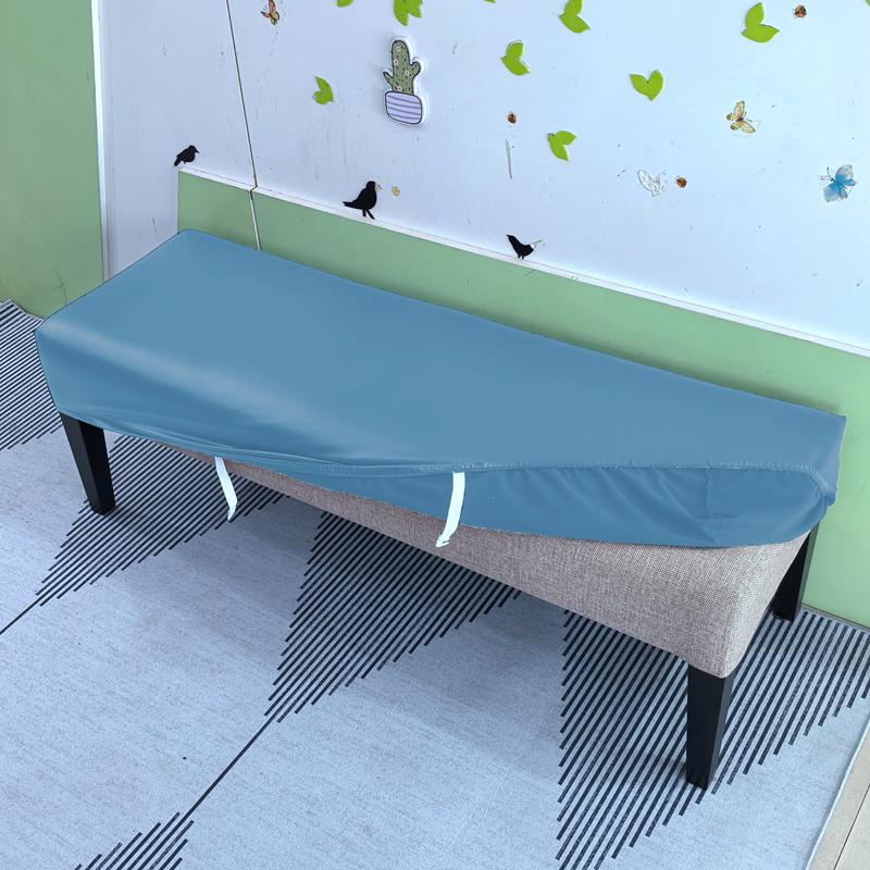 Waterproof PU Leather Stretch Bench Cover Removable Washable Dining Room Living Room Seat Protector Slipcover