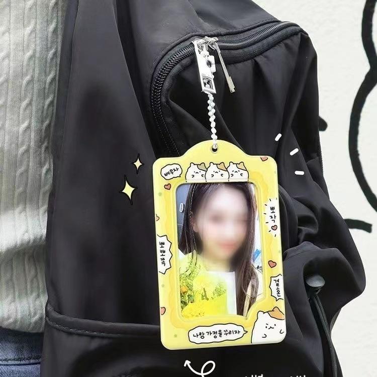 Милое мультяшное животное в Корейском стиле, диалоговое окно, рукав для карт, полупрозрачный 3-дюймовый фото Kpop Star, памятная карточка, держатель для карт