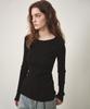 OSTKAKA Cotton Boat Neck Ribbed Pullover Black