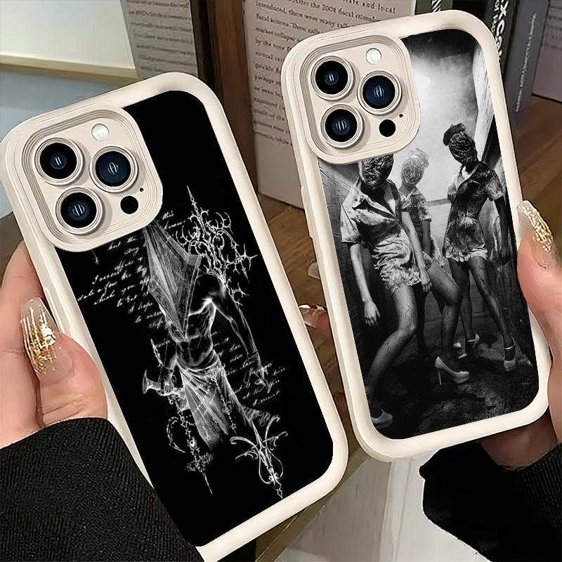 Чехол для телефона iPhone 17 Air 16E 15 16 Pro Max Silent Hill Ужасы Тема Обложка 14 Plus 13 12 Mini Мягкий Силиконовый Fundas