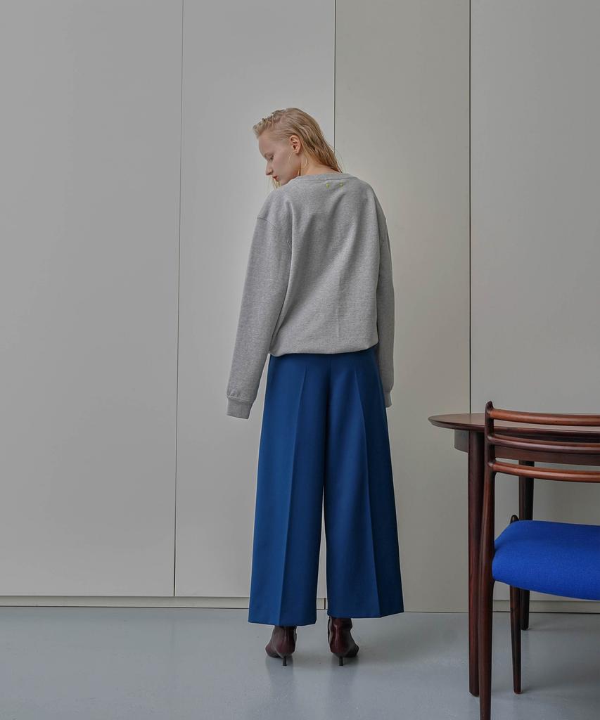 ONNE Diagonal Wool Wide Pants Blue-Green