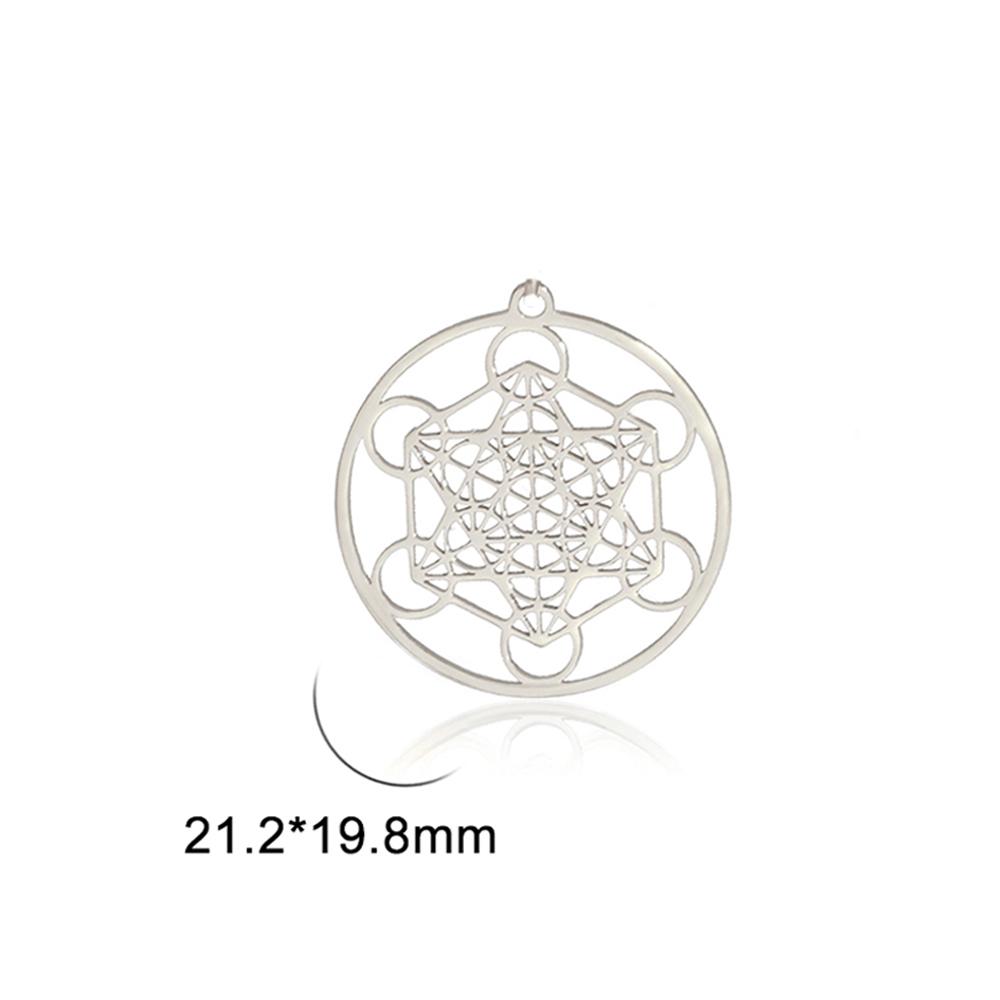 Archangel Metatron Cube Charms for Necklace Earring Jewelry Making Stainless Steel Sacred Geometry Amulet DIY Pendants