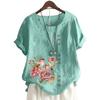 Women's Short Sleeve Cotton Top with Popular Floral Print In 11 Vibrant Colors