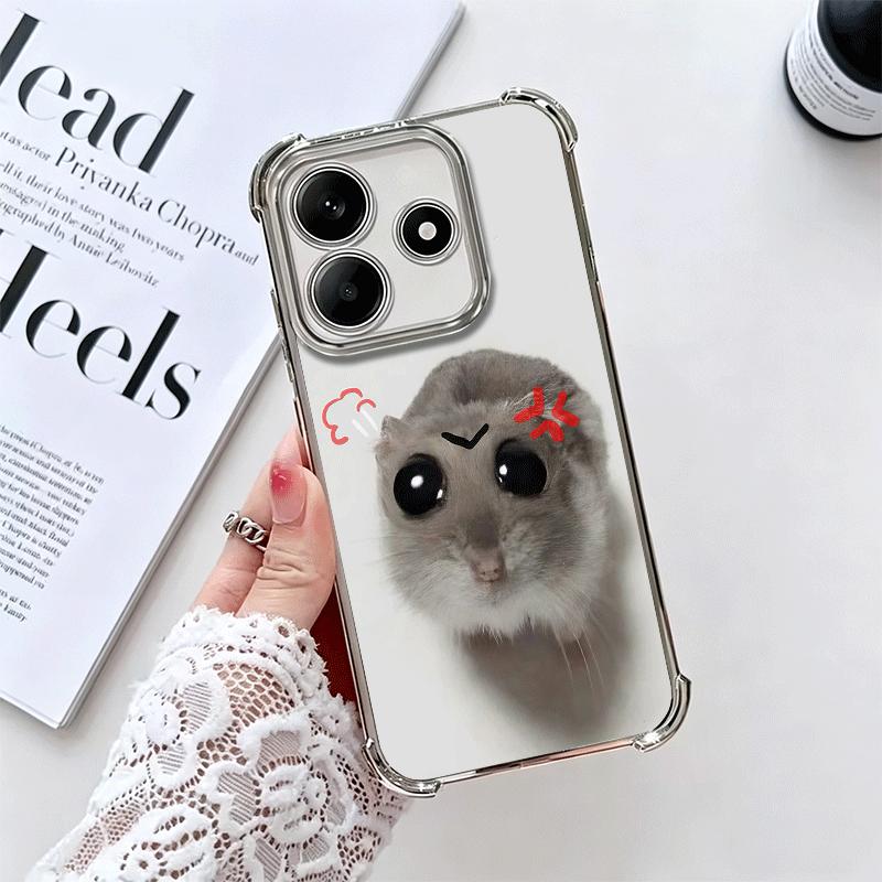 Смешной грустный хомяк Мем Покрытие Чехол для телефона Для Xiaomi Redmi Note 14 15 Pro Plus 13 12 11 11S 11T 10 9S 9 5G Защита от падения Подушка безопасности Чехол