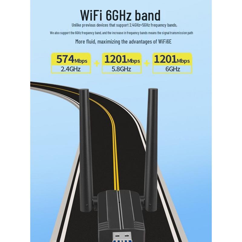 AX1800 5G Двухдиапазонный USB 3.0 Wi-Fi 6 Гигабитный Сетевой Адаптер - Без Драйверов