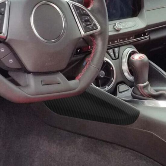 ABS Gear Shift Side Panel Trim Cover Bezels for Chevy Camaro 2016+  Carbon Fiber