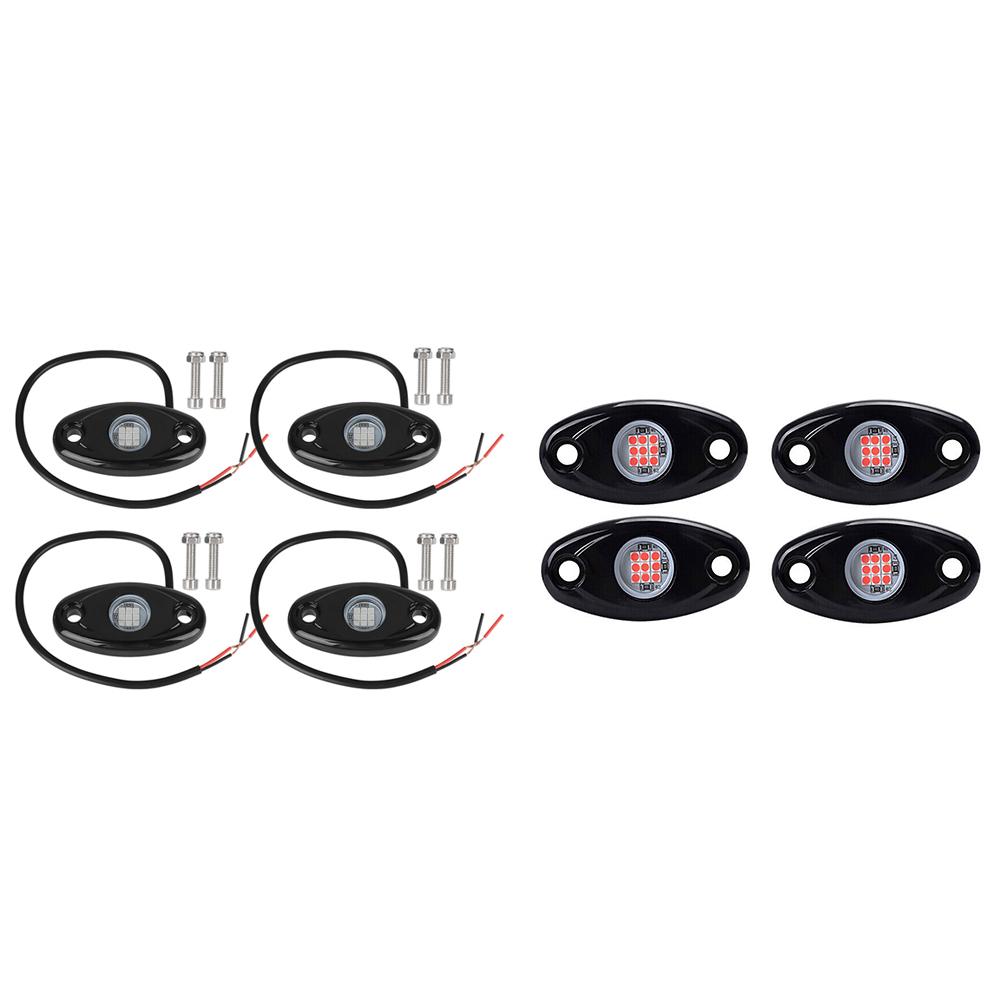 4 Pods Underglow RGB Rock Lights High Bright Водонепроницаемый IP67 Освещение колесных арок Лампа Подсветка днища Аксессуары