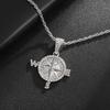 Европейский и американский компас Кулон в форме компаса Персонализированный Полный цирконов Модный бренд Мужское ожерелье Аксессуары
