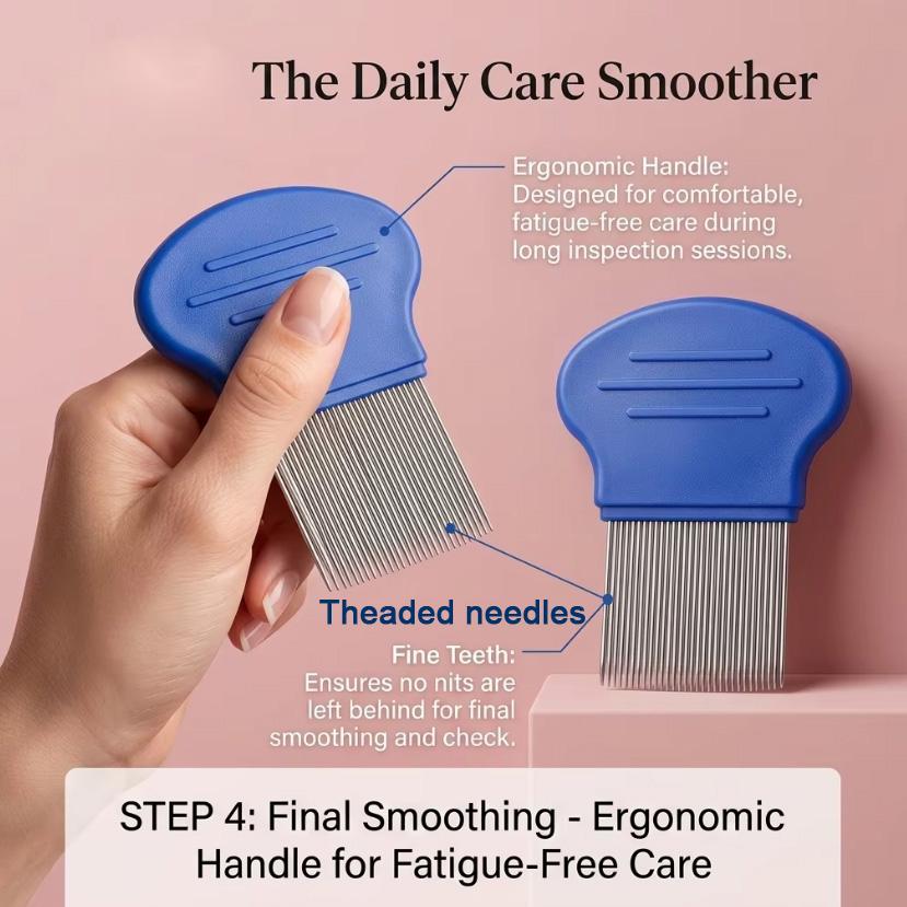 Stainless Steel Lice Comb Set Pack of 4 Durable Nit Removers for Family Use Professional Hair Care Tools for Adults and Kids