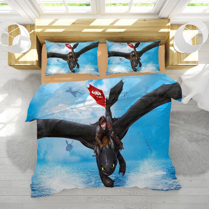Cozy How To Train Your Dragon Design Bedding Set Crafted With Premium Polyester