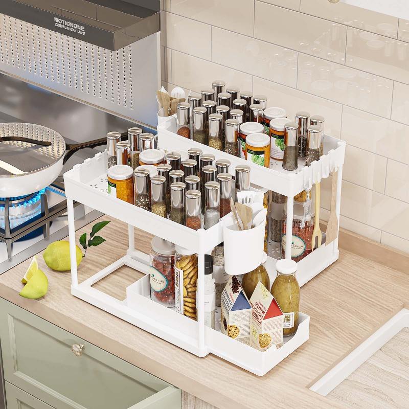 Kitchen Seasoning Rack Narrow Seasoning Rack Countertop Small Oil Salt Sauce and Vinegar Seasoning Storage Rack Stove