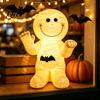 Halloween Desktop Decoration Resin Mummy Atmosphere Light, Smiling Statue with Small Tabletop Bat Decor, Cartoon Figurine Light for Ornament Decor