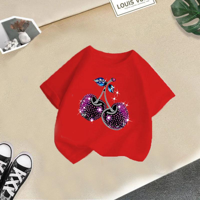 Children's Casual Short-sleeved T-shirt - Summer Girl's Cute Cherry T-shirt