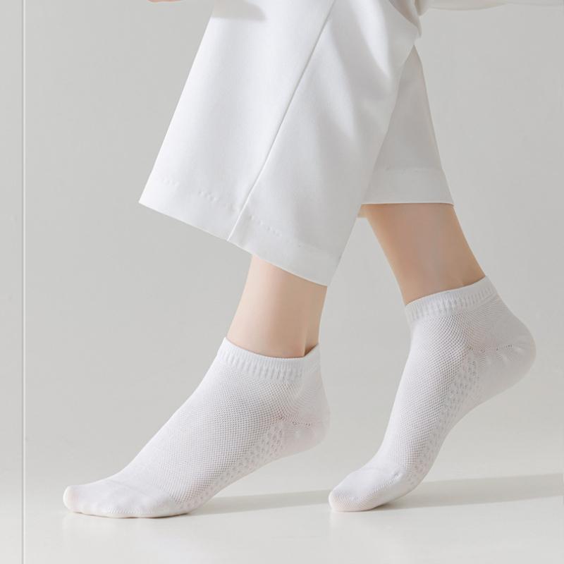 5 пар мягких женских однотонных носков до щиколотки, дышащих, впитывающих пот, удобных хлопковых коротких спортивных носков, высококачественных женских носков