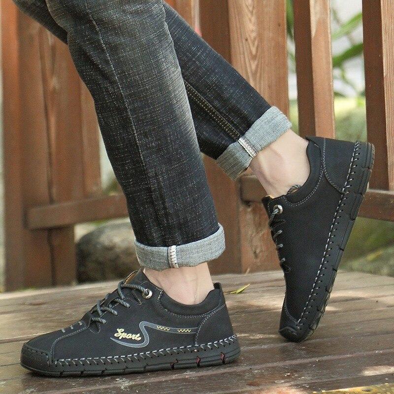Men Sneakers Fashion Men Casual Shoes Leather Handmade Breathable Man Shoes Luxury Mens Loafers Moccasins Adult Footwear