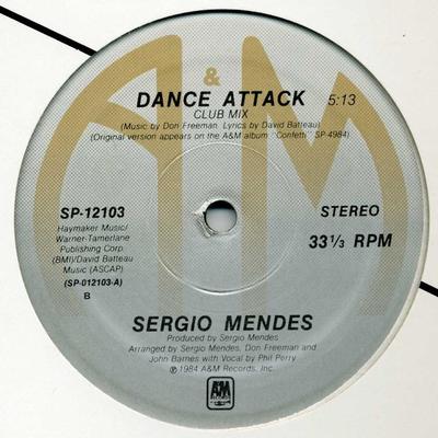12-дюймовая пластинка S?РЖИО МЕНДЕС - Танцевальная атака SP12103 A&M Records 1984 США Латинская Б/У