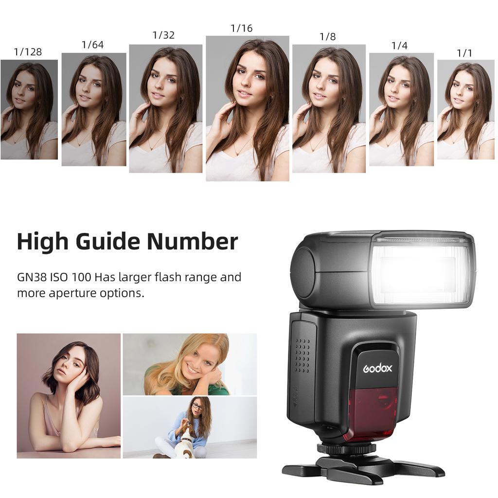 GODOX TT560II Universal On-Camera Flash Electronic Speedlite GN38 Standard Hot Shoe 2.4G Wireless