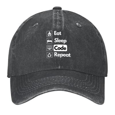 Ешь Спи Кодируй Повторяй Бейсболка милая дизайнерская кепка Дизайнерская шляпа Бренд Мужская кепка Гольф Женщины Мужская