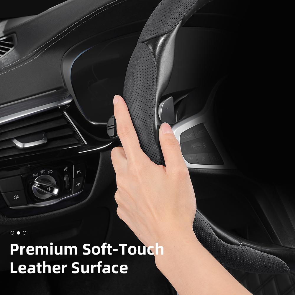 AABHN1 Suitable for Chevrolet Breathable Holes Leather Steering Wheel Cover Segmented Quick Release Design Non-Slip and Durable Cruze Spark Captiva