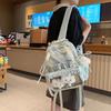 Студенческий рюкзак большой вместимости с мультяшными значками для путешествий и школы