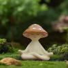 Yoga Mushroom Statue Sculpture Ornament Gifts for Women,Mushroom Figure,Yoga Meditation