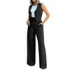 Women's Fashion Casual Suit Vest Sleeveless Wide-leg Pants Casual Suit