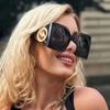 1pcs Oversized Square Vintage Punk Sunglasses Goggle Women Men Large Frame Wide Leg Trendy Sun Glasses Lady Shades Eyewear UV400