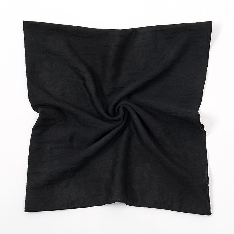 Однотонный мягкий дышащий полиэстеровый квадратный шарф - Женский европейский/американский головной платок, Повседневный солнцезащитный декоративный шелковый шарф