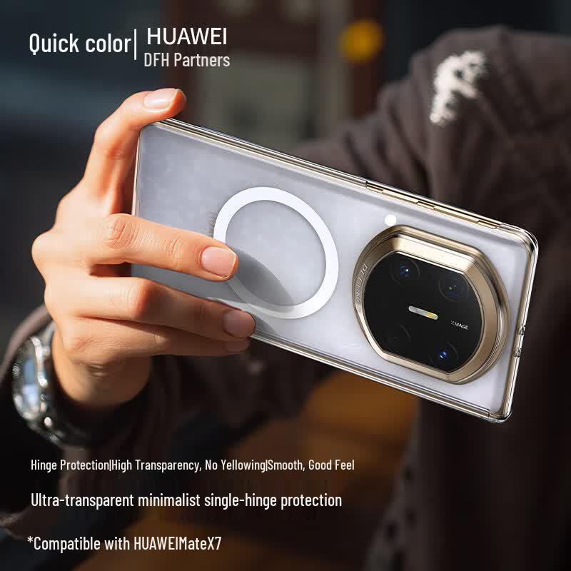 Прозрачный чехол-книжка с магнитной петлей Jue Se для Huawei Mate X7
