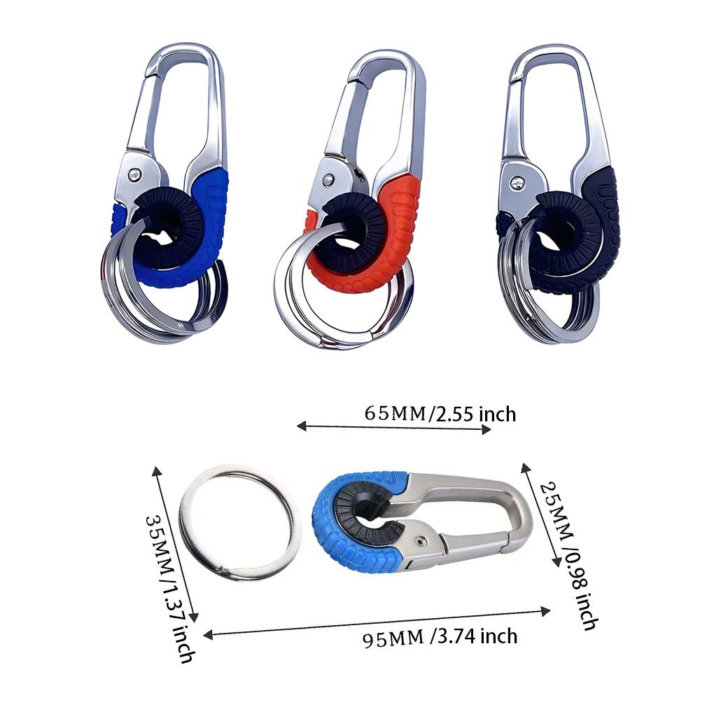 Мужской автомобильный брелок для ключей, держатель для ключей, металлический органайзер, двойное кольцо, пряжка, подвеска, модный женский брелок, автомобильные аксессуары