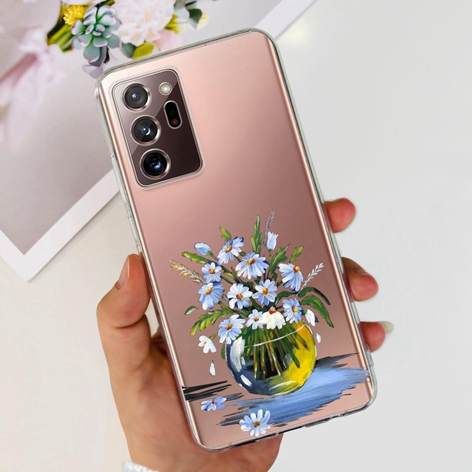 Чехол для Samsung Galaxy Note 20 Ultra 5G Note20 Милый Цветочный Кот Расписной Мягкий Силиконовый ТПУ Чехол для Samsung Note 20 20Ultra