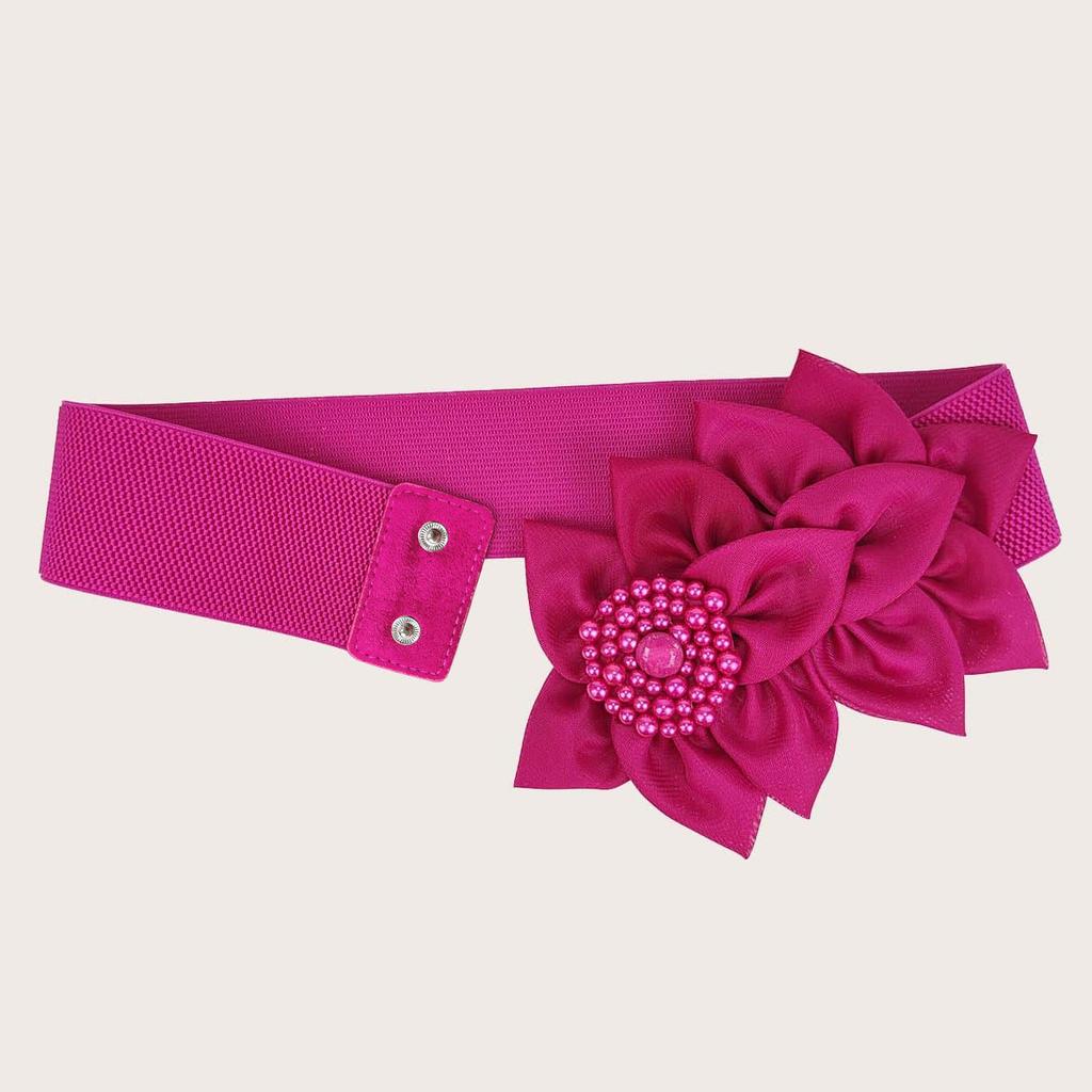 Эластичный пояс, Женская корейская версия, Декорация в виде большого цветка, Модный и универсальный, Широкий пояс, Платье, Аксессуар