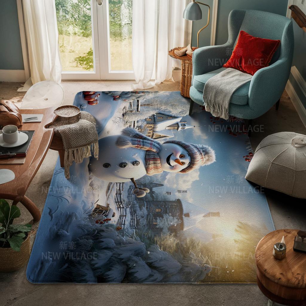 Ковер у входа в дом Домашний коврик у двери Гостиная Ванная Комната Ноги ванная комната Нескользящие коврики с водопоглощением для ванной Счастливого Рождества зима