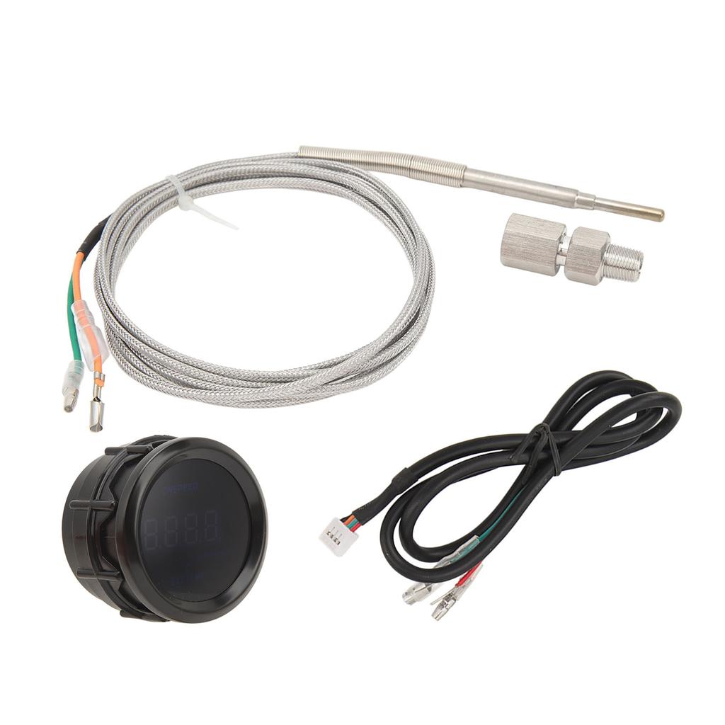 Exhaust Gas Temp Gauge 52mm High Accuracy Universal Fit 12V 200 To 1300 Celsius  Digital EGT Meter