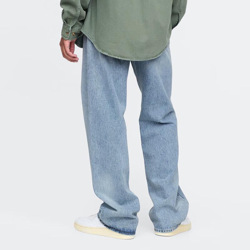 Gap Мужские ретро выстиранные свободные прямые джинсы